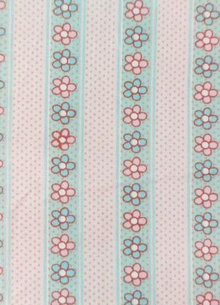 Ткань хлопок "цветочные полоски". отрез 40*50 см.