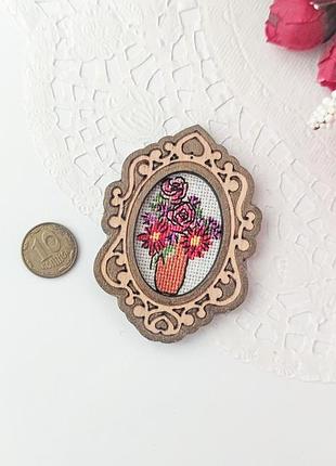 Миниатюра кукольная 1:12. вышитая картина 4.5*6.5 см