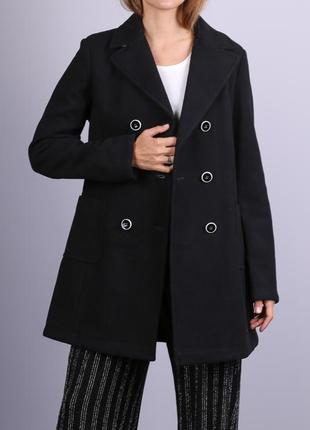 Брендовое черное демисезонное пальто с карманами geox respira этикетка2 фото