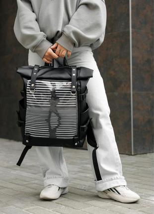 Женский рюкзак hacking  черный принт "girl"10 фото