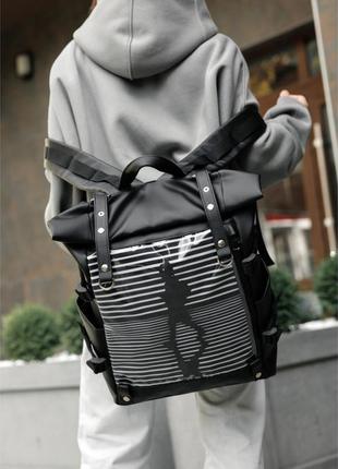 Женский рюкзак hacking  черный принт "girl"6 фото