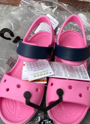 Крокс сандалі баябенд дитячі рожеві crocs bayaband sandal kids pink lemonade5 фото