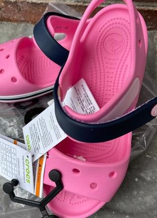 Крокс сандалі баябенд дитячі рожеві crocs bayaband sandal kids pink lemonade8 фото