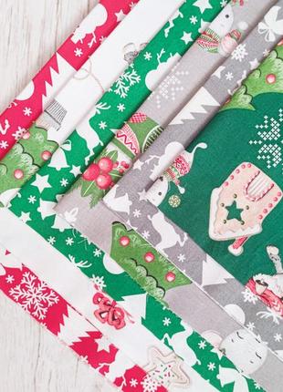 Набор ткани "рождественский" 6 шт