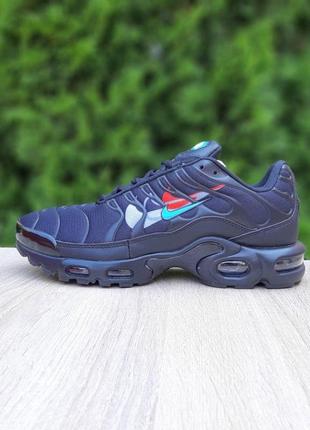 Чоловічі кросівки | nike air max plus tn ultra triple | чорні | шкіра/текстиль, :46