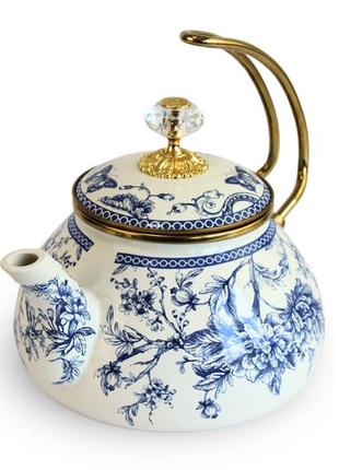 Чайник эмалированный "butterfly" elmani с крышкой, 2,2 л3 фото