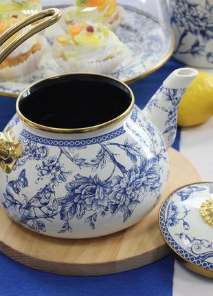 Чайник эмалированный "butterfly" elmani с крышкой, 2,2 л7 фото