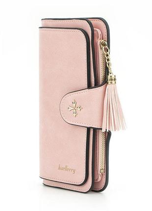 Клатч портмоне кошелек baellerry n2341, небольшой кошелек женский, кошелек девушке мини. цвет: розовый