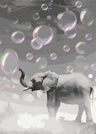 Картина по номерам мрійливий слон 40x50 см brushme разноцветный (2000002775645)