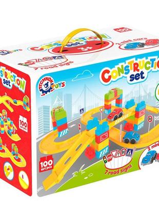 Іграшка "конструктор автотрек", 100 дітей. 37х27,5х19,3 см технок різнобарвний (2000002173311)