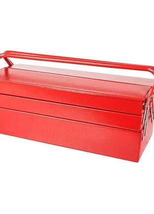 Ящик для инструментов металлический, 550 мм, 3 яруса, 5 отделений  mastertool красный (2000002821793)