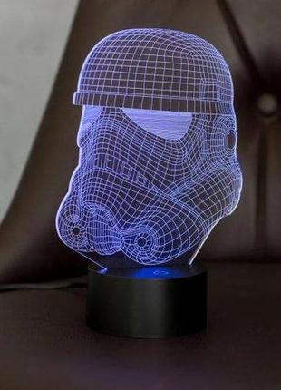 Нічник-світильник 3d "штурмовик" 25х15 см 3dtoyslamp (2000002620143)