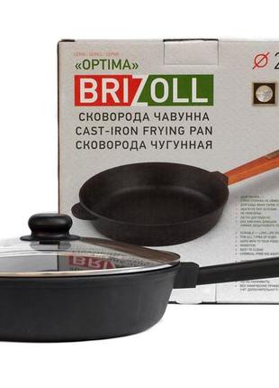Сковорода чугунная optima-black 280 х 60 мм с крышкой