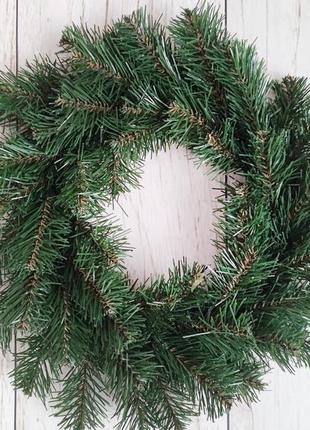 Вінок із ялинки зелений, основа для різдвяного вінка без прикрас d=50 см