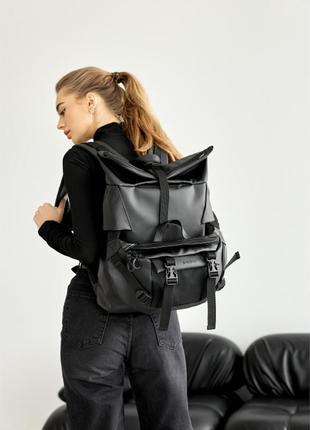 Рюкзак рол sambag rolltop double  тканевый черный