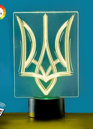 Нічник-світильник 3d "герб україни" 23х15 см 3dtoyslamp (2000002619895)