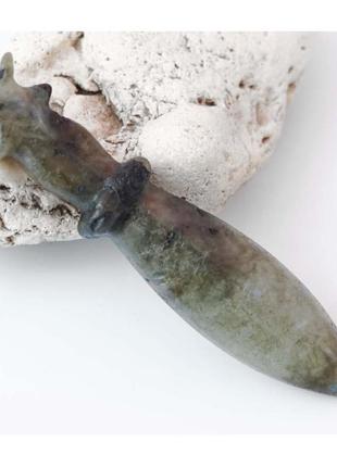 Ніж магічний із природного каменю ніж ритуальний для магії лабрадорит