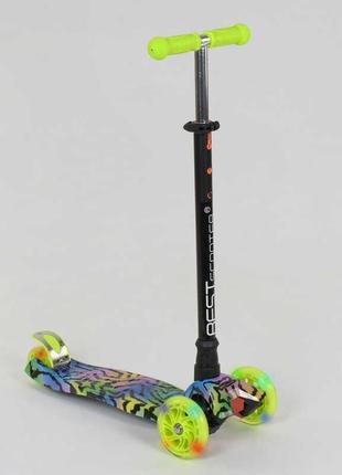 Дитячий самокат 59х17х26 см best scooter чорно-салатовий (2000002313281)