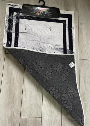 Универсальный ковер  1.2x1.8 м на резиновой основе digital bamboo белый мрамор e1384 фото
