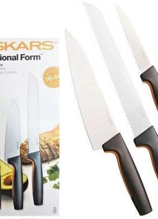 Набор из 3 кухонных ножей  fiskars черно-серебристый (2000002669395)