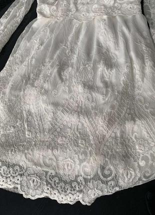 Біле ажурне кружевне плаття vila розмір м5 фото
