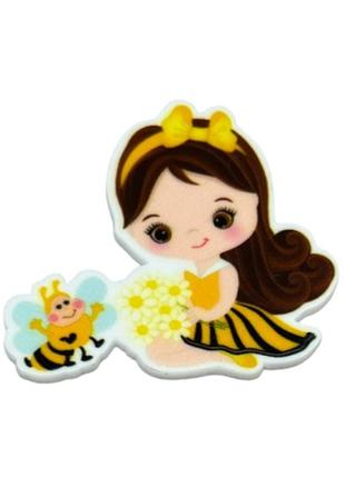 Серединка для бантиків дівчинка з бджолою, шт, жовтий