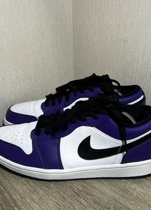 Кросівки air jordan 1 low court purple white1 фото