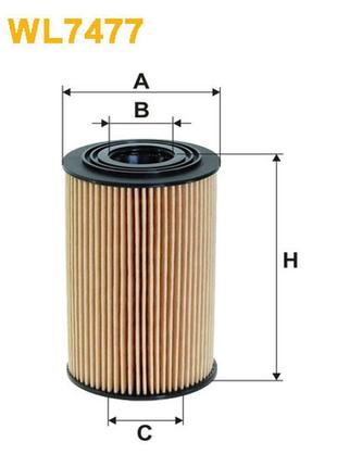 Фильтр масляный hyundai elantra, genesis, i20, i30, ix20, ix35, matrix; kia carens ii wix filters - (wl7477)