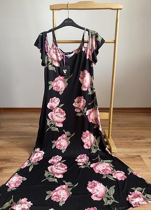 Довга сукня в квітковий принт m-l