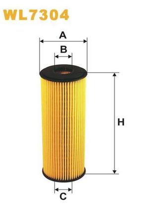 Фільтр оливний mercedes c (w202/w203), clk (c208), e (w124/w210), g (w461/w463), m w163 wix filters (wl7304)