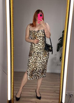 Платье леопард, вечернее платье4 фото