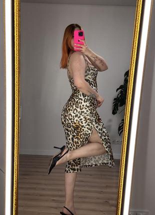 Платье леопард, вечернее платье5 фото