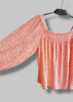 Новая блуза с квадратным вырезом в стиле бохо papaya.6 фото