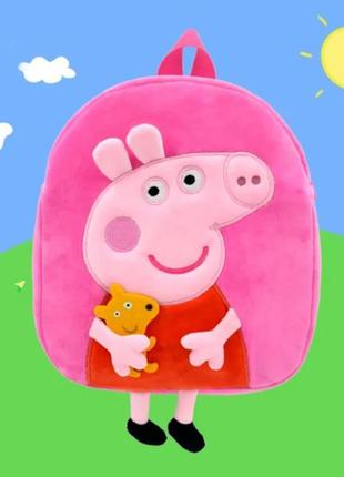 Плюшевий рюкзак свинка пеппа peppa pig, нова