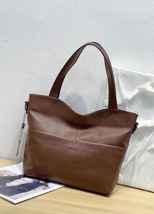 Женская кожаная коричневая сумка