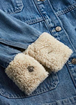 Джинсова куртка з теплим коміром h&m жакет піджак