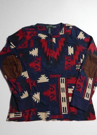 Кофта лонгслів vintage ralph lauren native american print long sleeve1 фото