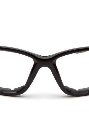 Очки защитные с уплотнителем pyramex atrex gray (clear) anti-fog, прозрачные в серой оправе2 фото