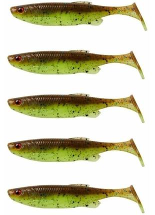 Силікон savage gear fat minnow t-tail 130mm 20.0g chartreuse pumpkin (5 шт/пач.)