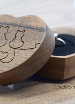 Деревянная коробочка шкатулка футляр для помолвочного кольца3 фото