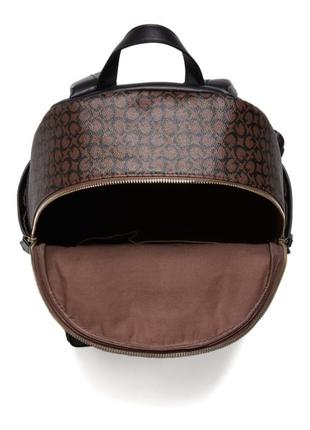 Рюкзак жіночий guess оригінал ella faux-leather backpack black logo гесс коричневий у лого8 фото