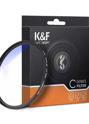 Світлофільтр k&f concept 43 mm hmc uv, blue coated, оптичне скло японія