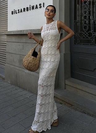 Літня ажурна сукня 💕 біла ажурна сукня 💕 плаття ажур ❤️ плаття в пол