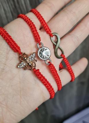 Червона нитка, брпслет, талісман, оберіг, від сглазу віднечистої сили, на удачу, на грощі. купити3 фото