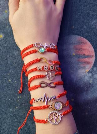 Червона нитка, брпслет, талісман, оберіг, від сглазу віднечистої сили, на удачу, на грощі. купити2 фото