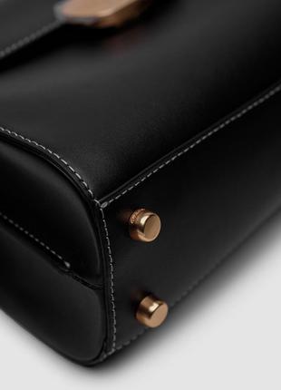 Шкіряна сумка coach eliza top handle in signature canvas black2 фото