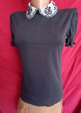 Deloras. блуза,блузка,футболкой с камушками защипами лёгкая красивая с коротким рукавом защипы
