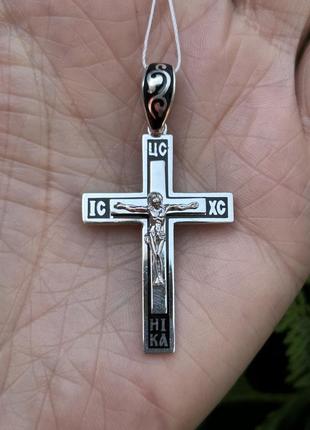Серебряный крестик с эмалью, серебро 925 проба
