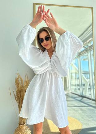 Повітряна муслінова сукня, лёгкое муслиновое платье5 фото
