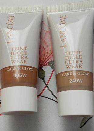 Тональний крем  lancome teint idole ultra wear care & glow 2 шт